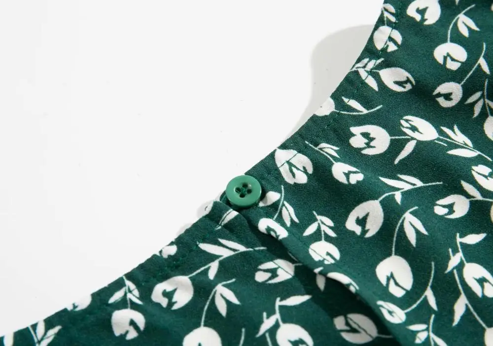 Bazaleas Франция зеленый цветочный принт vestido Vintagel Сплит женское платье Элегантное с открытой спиной женское платье миди повседневное