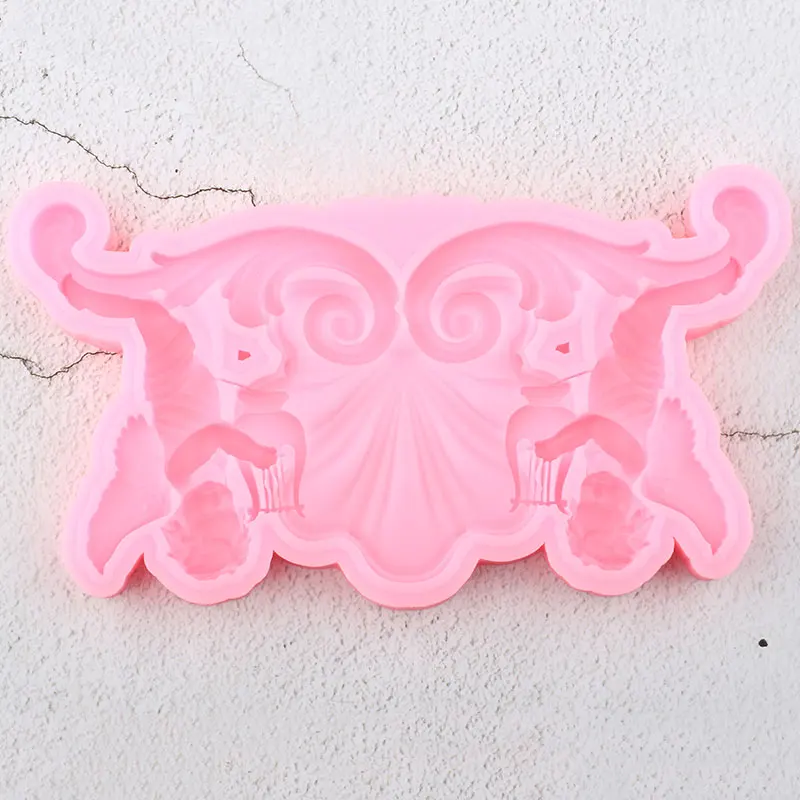 Sugarcraft Angel Baby Border силиконовая форма рельеф DIY вечерние инструменты для украшения торта для помадки форма для шоколада формы для мастики