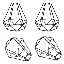 Home Decoration Lamp Covers Lampshade Retro Metal Wire Cage Shaped Hanging Pendant Light Shade Chandelier 2/3/4PCS Lamp Cover