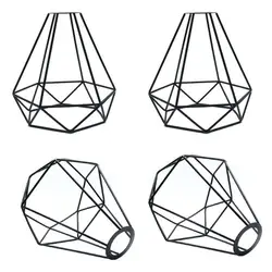 Home Decoration Lamp Covers Lampshade Retro Metal Wire Cage Shaped Hanging Pendant Light Shade Chandelier 2/3/4PCS Lamp Cover