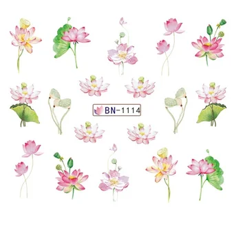 

1 sheets DIY Nail Art Water Transfer Stickers lily lotus flower slider adhesive Watermark Decals Women Beauty Wedding Nails