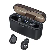 TWS Mini Wireless bluetooth Earphone LED Display Waterproof Auto Pair Headset with 2000mAh Power Bank Phone Holder