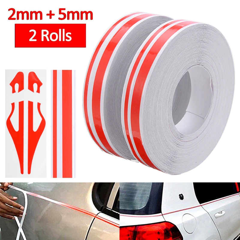 

2 Roll 32ft Red Striping Stripe Vinyl Tape Decal Sticker For Car Motorcycles Boat DIY Decoration Decals Sticker Tape