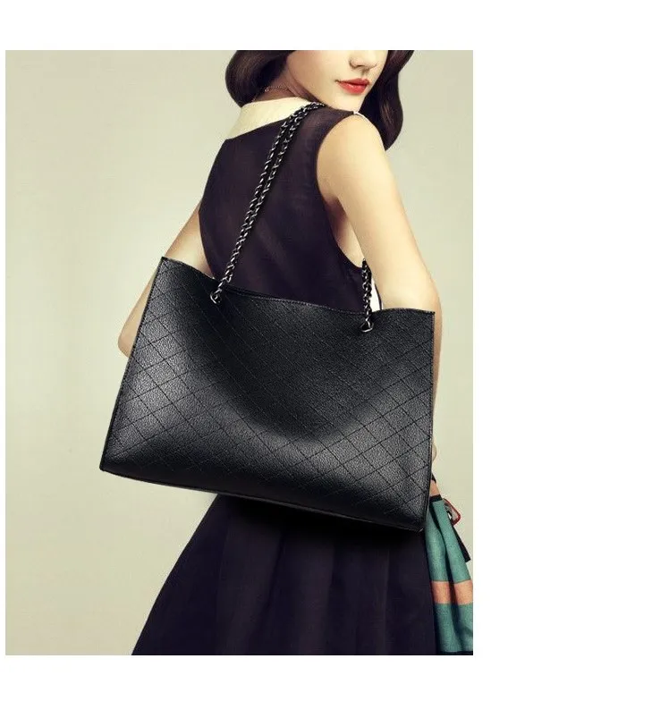 Модитин Большая вместительная ручная сумка для женщин Красивая ромбовидная решетка сумки-тоут классическая сумка с ремешком на цепочке сумки через плечо для покупок