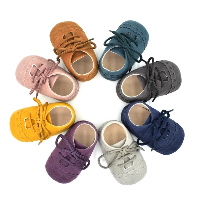 Новые Симпатичные Твердые ПУ Детские Первые ходунки противоскользящие Prewalkers обувь для младенца-девочки