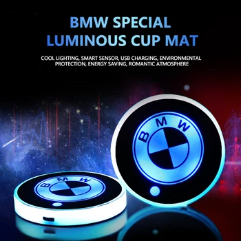 

1pcs Colorful Car Light Anti Slip Water coaster Mat pad For BMW M E39 E36 E60 E90 E3A4 E46 F30 F10 F20 X5 E53 E34 X1 car styling