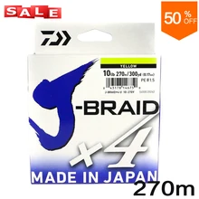 Daiwa рыболовная леска J Braid X4 270 м 300 ярдов флуоресцентная PE плетеная леска 4 нити