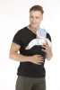 Safety Kangaroo Pocket T-Shirt Baby Carrier Summer Pregnancy Clothes Mother Father Short Sleeves Tops Feeding Nylon Cotton Tees 4