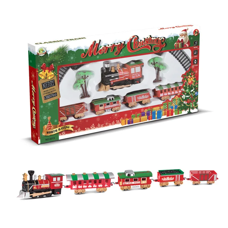 

Classic Christmas Electric Rail Train Sound-And-Light Electric Toys Camera Track Car Combination Parent And Child Interactive To