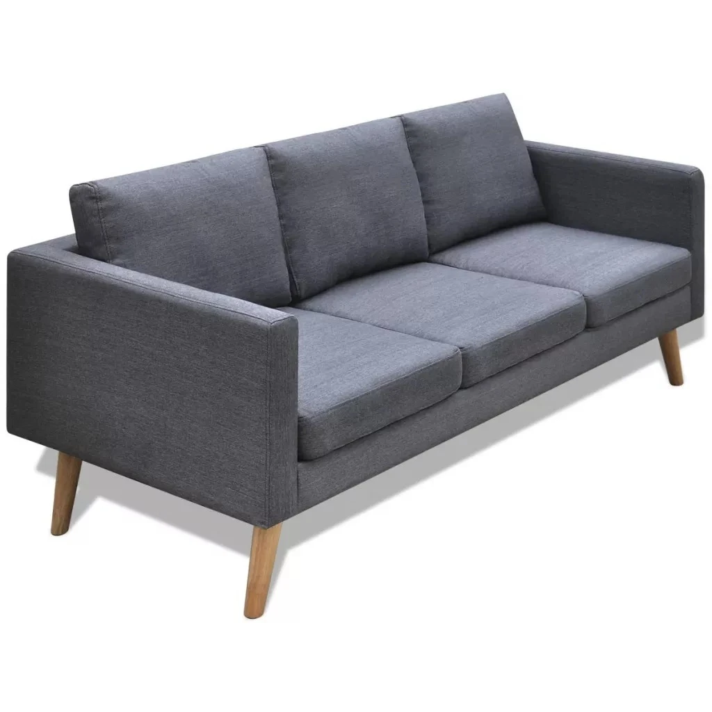 

European-Style Simple Fabric Sofa Couches Bench with Upholstered Cushion Living Room Clothing Store Wood Bench Stool 3 Person