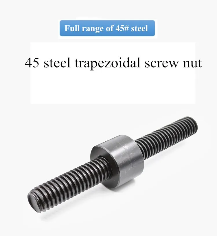 45# Steel T16/20/25/30 Trapezoidal Left/Right-Hand Threaded Screw Rod Use Nut 