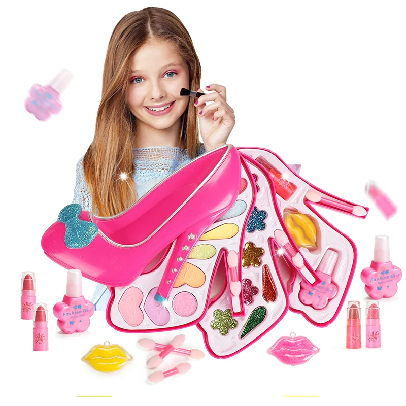 

New Pretend Play Girls Gifts Cosmetics Kit Environmental Toys Makeup Set Preschool Kid Beauty Safety Toy For Kids Makeup