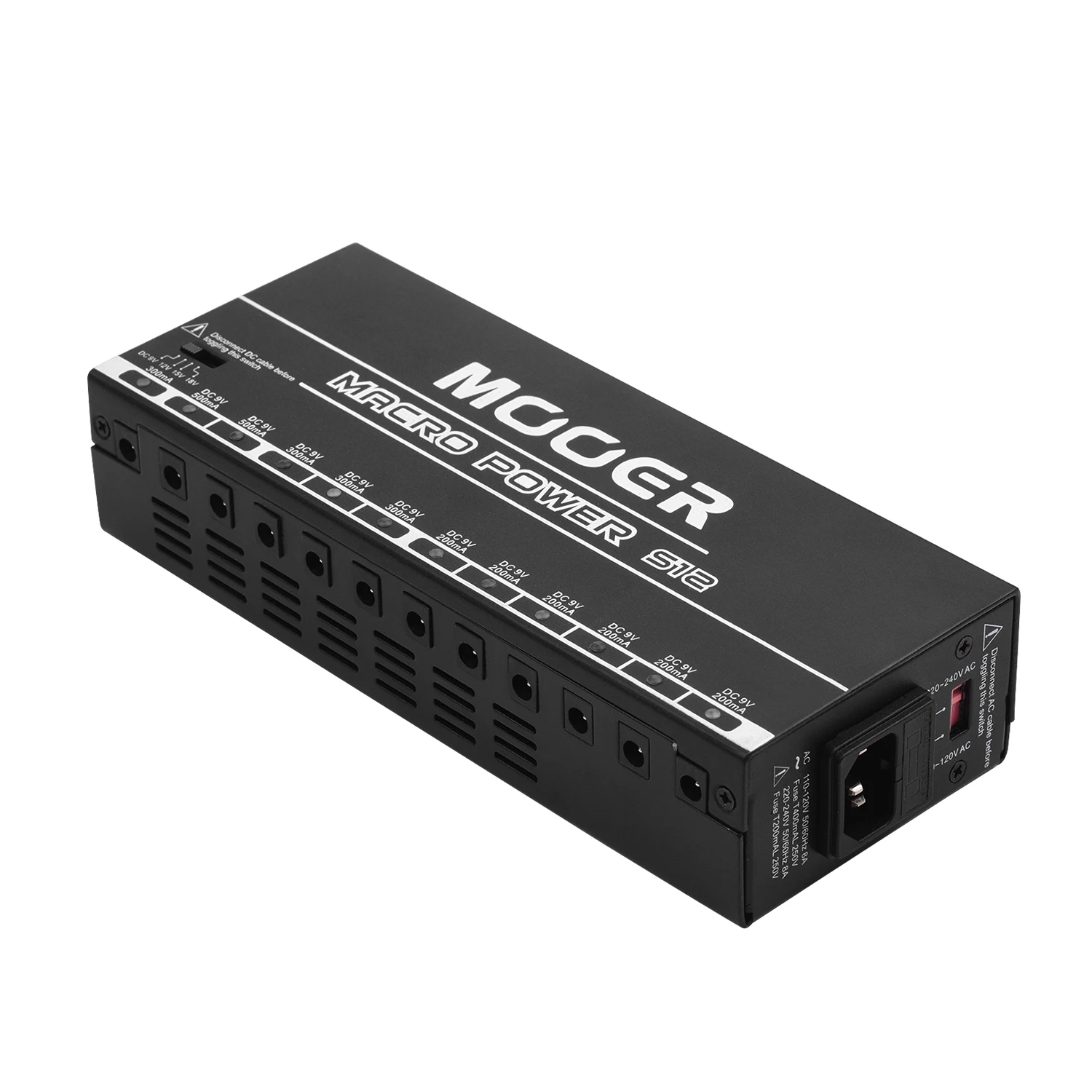 MOOER MACRO power S12 Профессиональный Электропитание для гитары 12 изолированных выходов постоянного тока 9 В/12 В/15 В/18 в