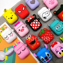 Беспроводной Bluetooth чехол с героями мультфильмов для Apple AirPods, силиконовый чехол для зарядки наушников s для Airpods 2, защитный чехол