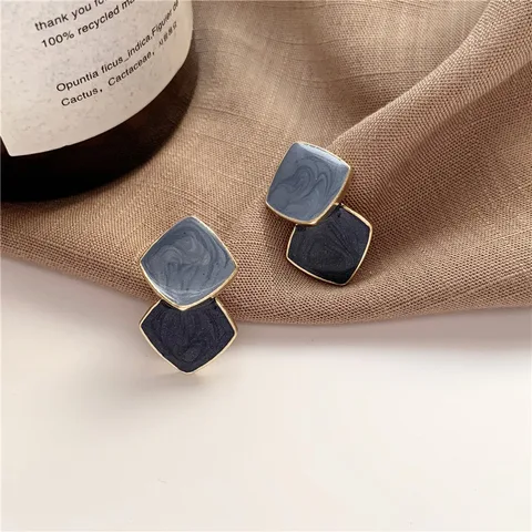 Color Metal Hoop Earrings For Women Circle Square Shape Geometric Earrings 2021 Trendy New Fashion pendientes Jewelry
