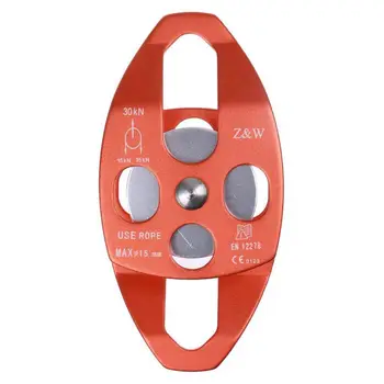 

New 30kn Rope pulley great rea Simple / Double For Tree Climbing Lifting - One Size , Orange