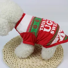 Рождественская Одежда для собак, хлопковая футболка, одежда для домашних животных, одежда для маленьких собак, кошек, чихуахуа, жилеты, одежда для собак, костюм для щенков, 19NOV8