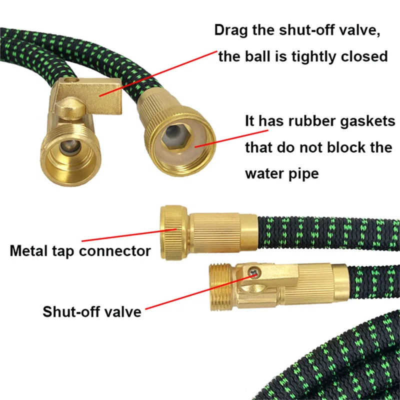 Высококачественный 3/4 латунный Соединительный садовый шланг выдвижной высокого