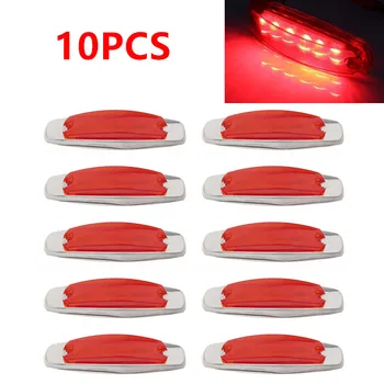 

10PCS Red Trailer Lights Diodes 12 LED Side Marker Clearance Cab Lamps Lights Truck Trailer Truck LED Light 12V