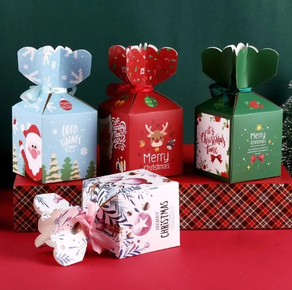 

2019 Creative Christmas Apple Box Christmas Eve Apple Gift Box Cupcakes Dessert Cookies Candy Box Christmas Decoration Gift Box