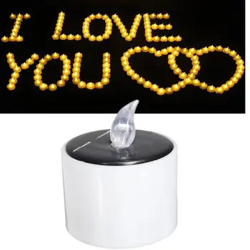 

Solar Candle Power LED Candles Flameless Electronic Cylindrical Tea Lights Gift.