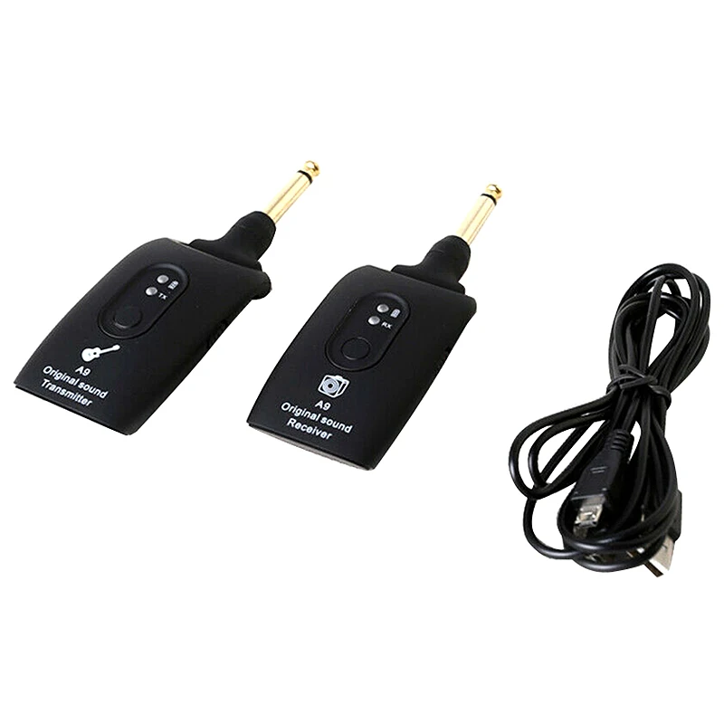 

2.4GHz Wireless Guitar System Transmitter A9 Receiver Built-In Rechargeable Accessories