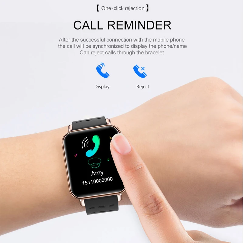  Robotsky Y6 pro Smart Watch Fitness Tracker Heart Rate Blood Pressure Smart Bracelet Waterproof Spo - 4000132641083