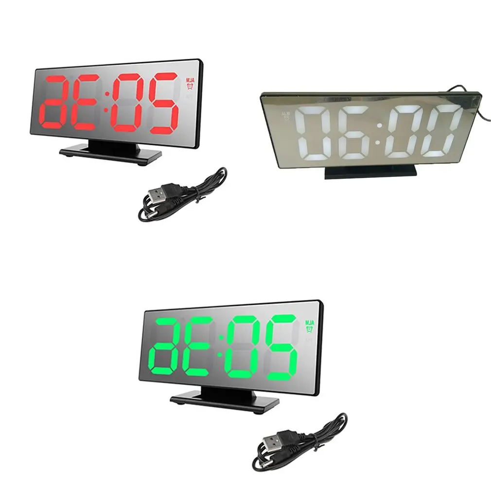 Digitale Wekker Led-Spiegel Klok Multifunctioneel Snooze-display Tijd Nacht Lcd-лампа настольная Klok