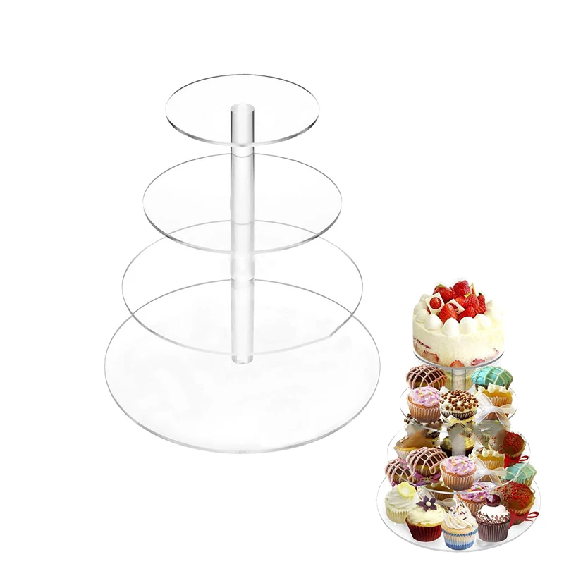 

4 Layer Transparent Acrylic Cupcake Stand Party Cake Stand Cup Cake Stand Dessert Snack Rack