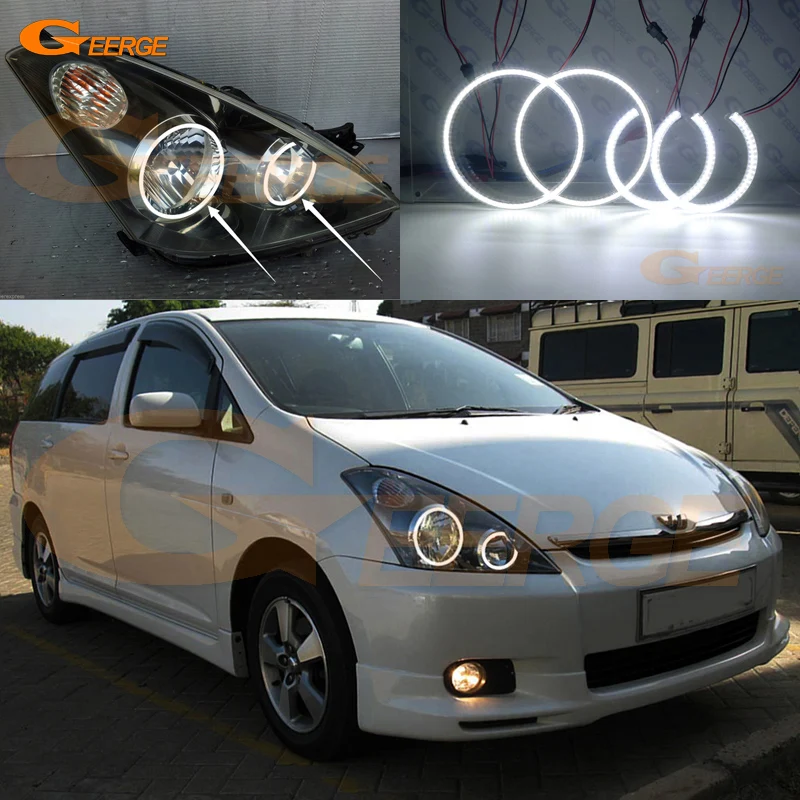 

For TOYOTA WISH 2003 2004 2005 Excellent angel eyes Ultra bright illumination smd led Angel Eyes Halo Ring kit