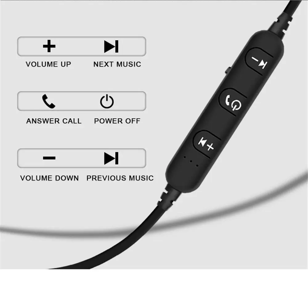 HYASIA Magnetic Neckband Wireless Headsphone IPX4 Sweatproof Bluetooth Earphone Headset Handfree Stereo Metal Earbuds For Xiaomi
