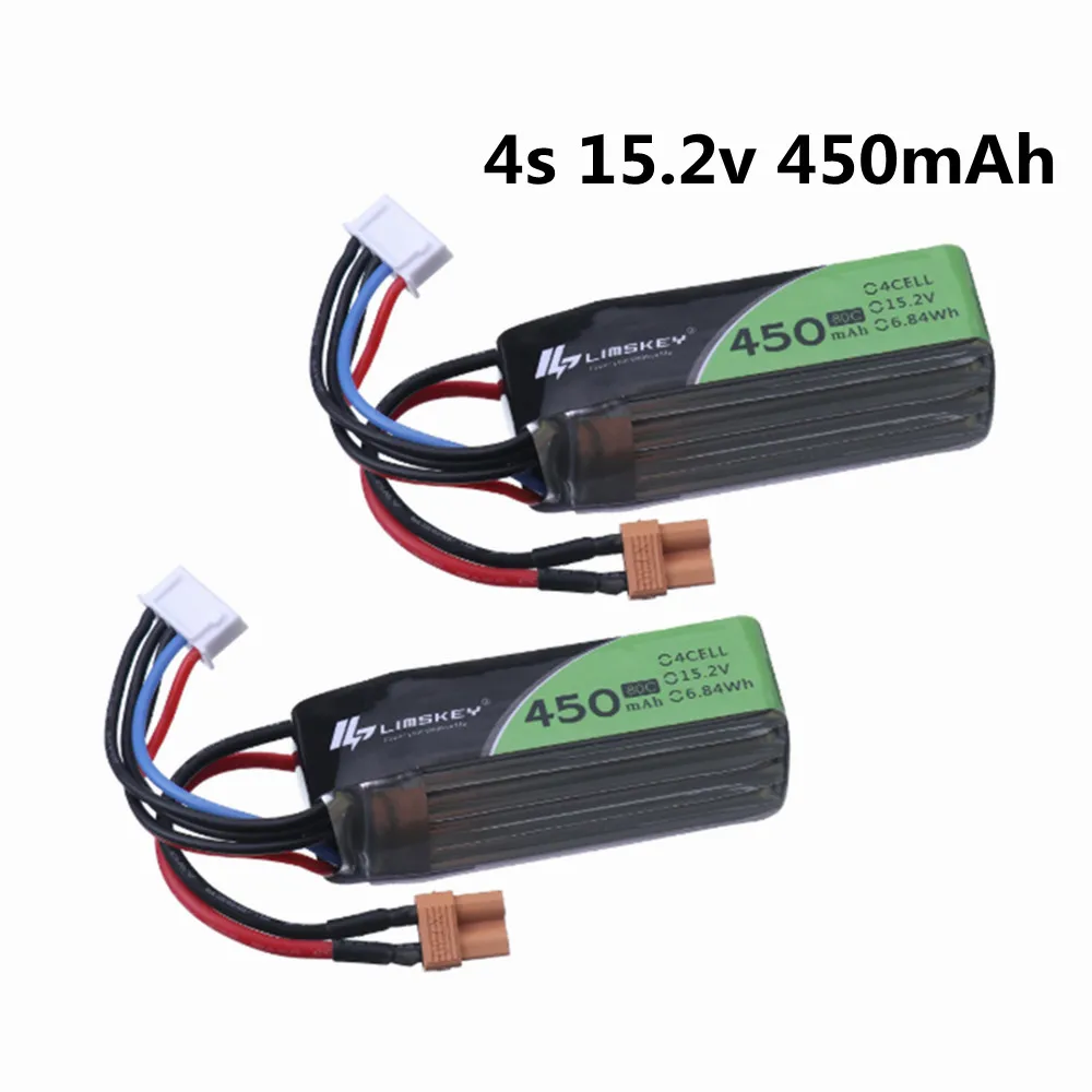 

4S 15.2V 450mAh 80C Lipo Battery XT30 Plug for RC FPV Racing Drone Quadcopter Frame Kit Spare Parts