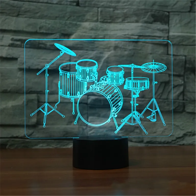 3D Музыкальные инструменты 7 цветов Светодиодные ночные лампы для детей сенсорные светодиодные Usb настольные лампы для сна - Испускаемый цвет: 7 Colors Changeable