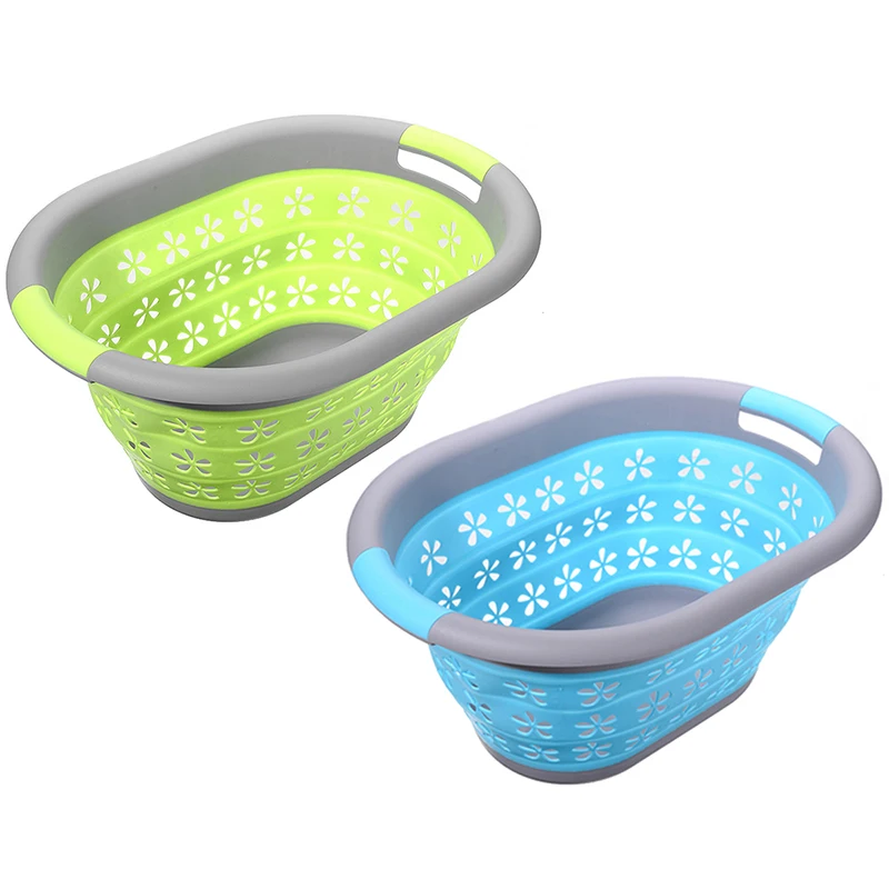

Collapsible Laundry Basket Folding Fruit Vegetable Food Kitchen Storage Bag Space Saving Home Storage Baskets