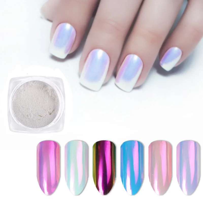 

1 Box Pearl Nail Glitter Powder Mermaid Shimmer Mirror Dipping Shell Dust Nail Chrome Pigment For UV Gel Polish Decoration