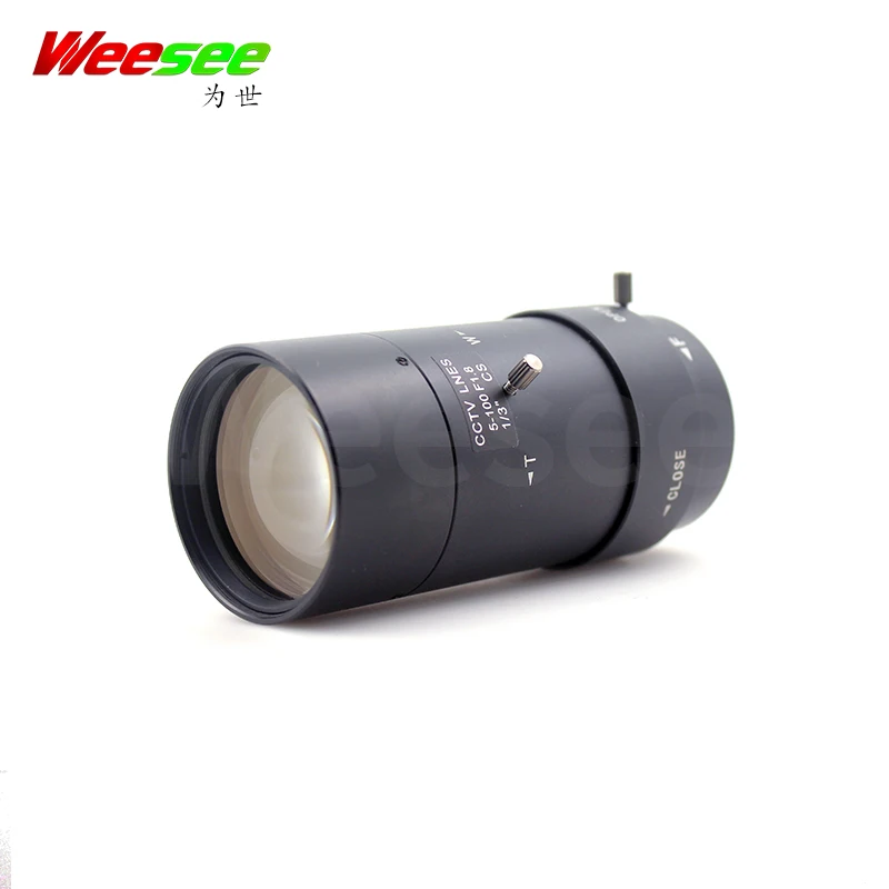 WS 5-100 мм HD CCTV объектив Ручной зум Ирис фокус варифокальный объектив F1.8 CS крепление 1/3 ''Размер изображения для камеры видеонаблюдения