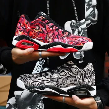 

Couple shoes exclusive new unisex sneakers basketball shoes men's casual shoes colorful cloth design high elastic air cushion