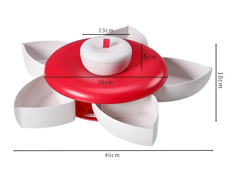Вращающаяся Фруктовая тарелка скандинавские Ins домашняя посуда для закусок в гостиную тарелка с крышкой отсек тарелка для сухих фруктов - Цвет: Серый