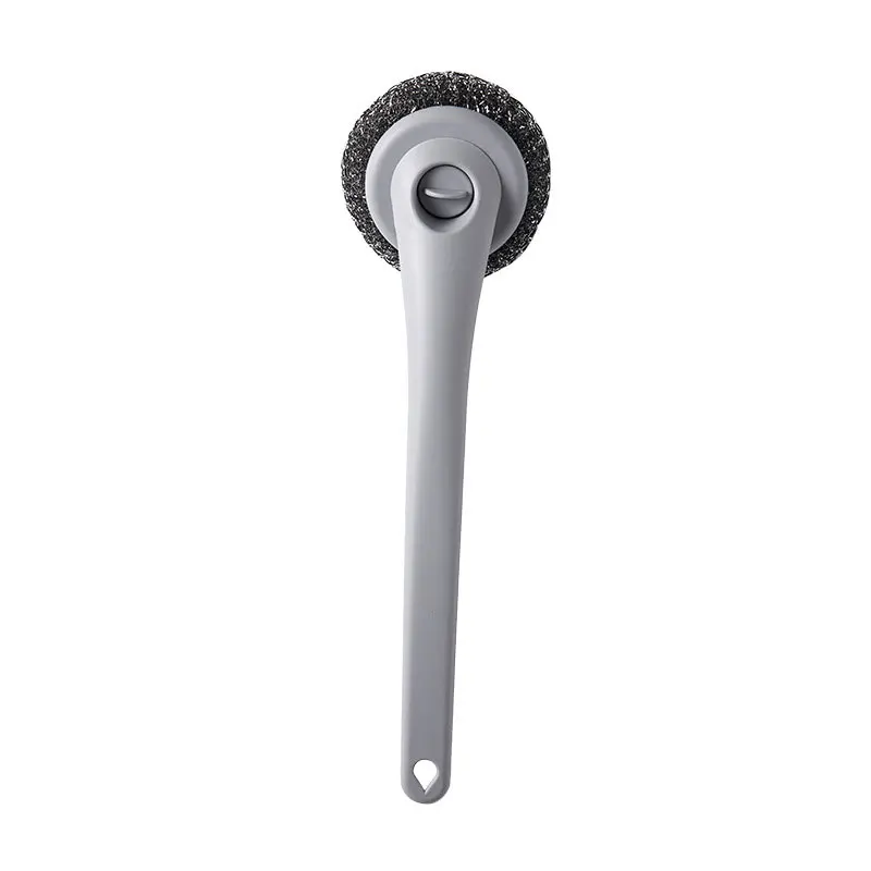 Long Handle Pot Brush Fashion Plastic Protective Cleaning Brush Gold Silk Ball Iron Pot Brush Kitchen Convenient Brush