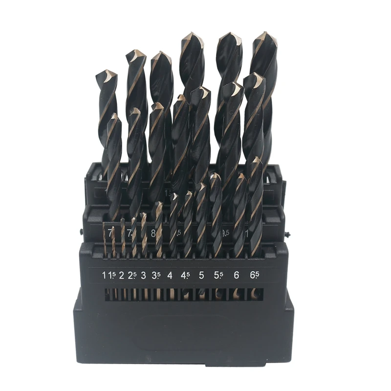 Black Hss 6542 черный желоб с прямым хвостовиком набор сверл сверло из нержавеющей стали Форма сталь медь алюминий сверло - Цвет: Black