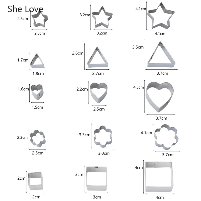 Chzimade 24Pcs/lot Stainless Steel Pottery Clay Tools Geometry Round Square Ceramic Polymer Clay Cutter Molds Handmade Tools
