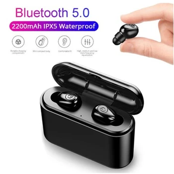 

IPX6 TWS Bluetooth 5.0 Ture Wireless Headphone Waterproof Stereo Sound MIC Music Headset Sport LED Display For Smart Phone