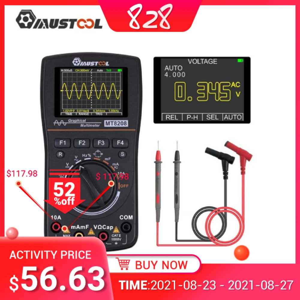 MUSTOOL MT8208 Graphical Multimeter Review Teardown!, 46% OFF