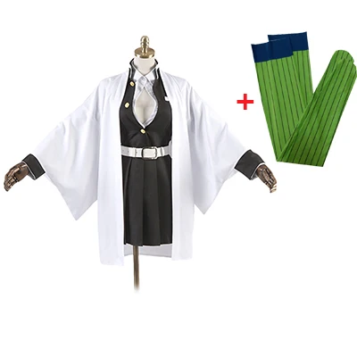 B only dress Аниме демон убийца: Kimetsu no Yaiba Kanroji Mitsuri Косплей Костюм Хэллоуин косплей парик красочные волосы коса на заказ - Цвет: B only dress