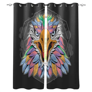 

luxury curtains Colored Eagle Window Curtain Bedroom Kitchen Decor Items Window Curtains for Living Room