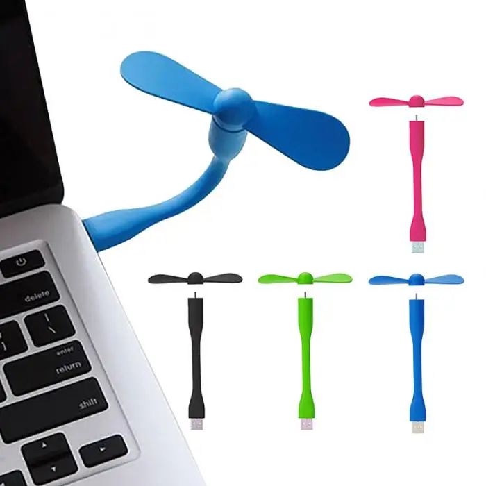 USB портативный вентилятор, USB для банка питания/ноутбука ноутбук компьютер, гибкий Карманный вентилятор случайный цвет 80