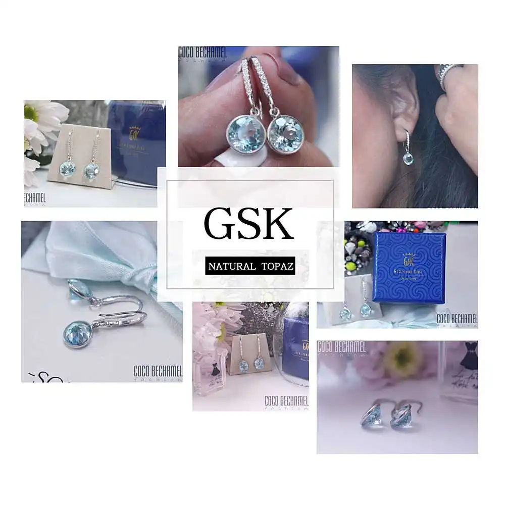 GemStoneKing удивительные 5,00 карат 9 мм голубой топаз Висячие серьги 925 пробы серебро модные роскошные женские обручальные ювелирные изделия