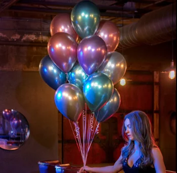 

50pcs Glossy Metal Pearl Latex Balloons Thick Chrome Metallic Colors helium Air confetti Birthday Party Decorition balloon