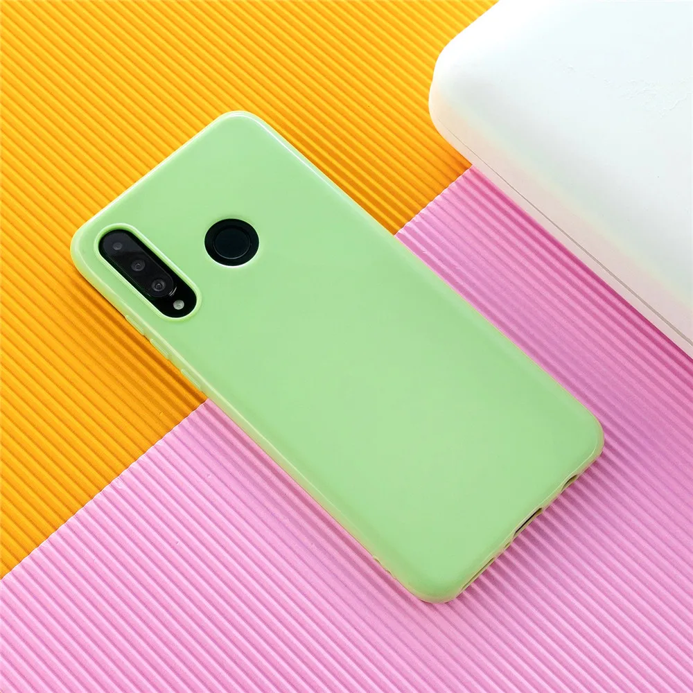 Силиконовый чехол для телефона huawei P20 P30 mate 20 30 Lite Pro P8 2017 P Smart 2019 карамельный цвет