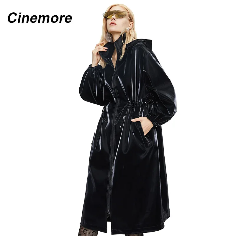 Cinemore 2020 Новый тренчкот Повседневный Блестящий светоотражающий специальный
